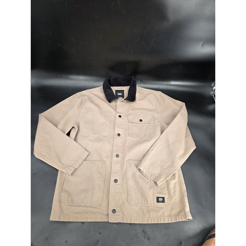 Vans Mens Jacket XL Beige Drill Chore Coat Factory Workwear Factory Field - Picture 1 of 7